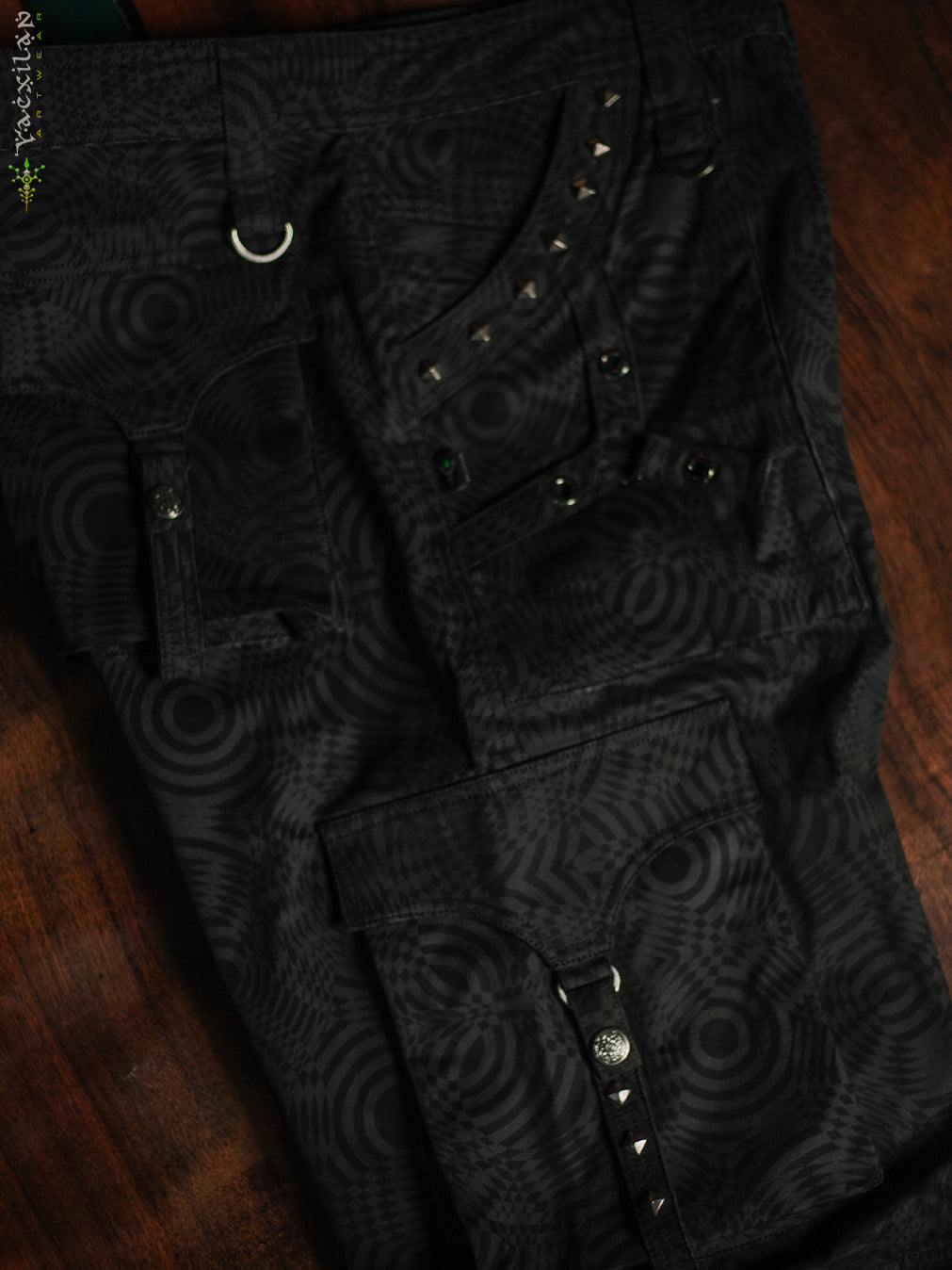 Pants Men Baggy Pockets / Cotton Printed - Blak WIERD NOIZES